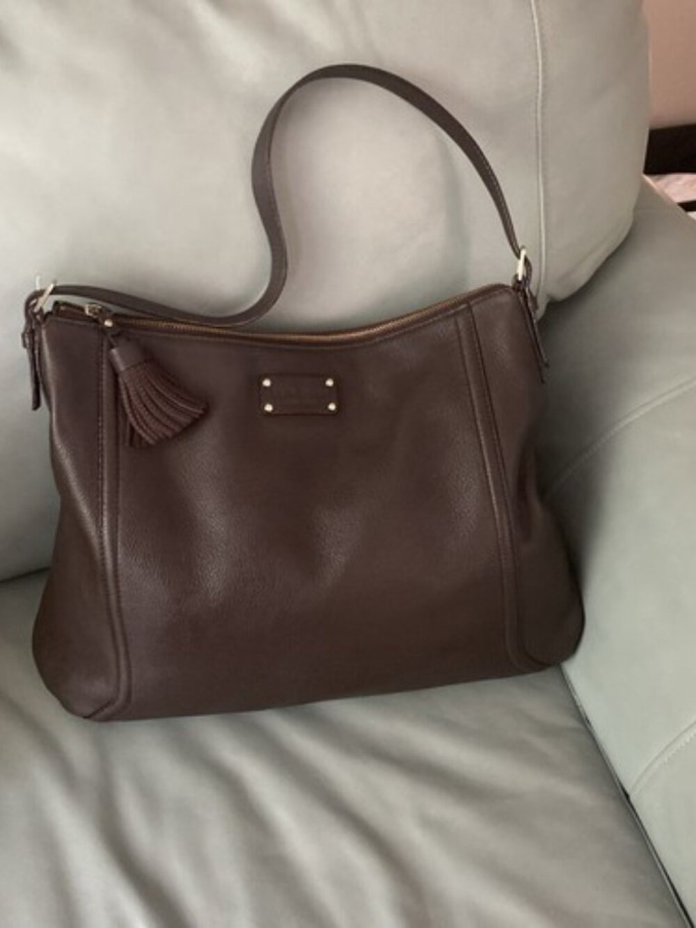 KATE SPADE LARGE DARK BROWN SHOULDER BAG - Picture 4 of 4